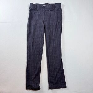 Betabrand‎ Dress Pant Yoga Pants Women Medium Blue Purple Grid Stretch Trousers